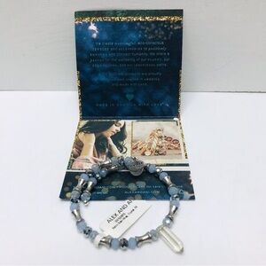 ALEX AND ANI Retro Glam Blue Beaded Bracelet